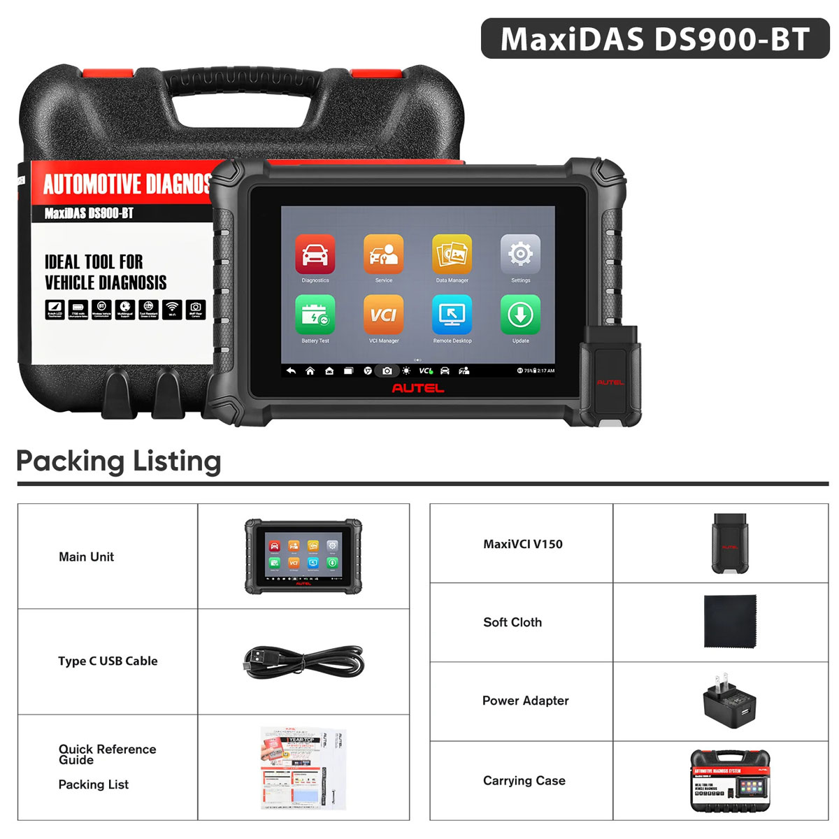 AUTEL-MaxiDAS-DS900BT-Wireless-Diagnostic-Scanner-Android-11-Full-Bi-Directional-Control-Advanced-ECU-Coding-40-Services-CAN-FD-SP570